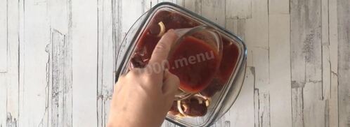 куриная печень в духовке запеченная с луком и чесноком. Шаг 8