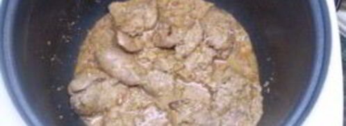 куриная печень в сливках в мультиварке. Шаг 7