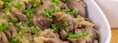 куриная печень, жаренная с яблоками. Шаг 8