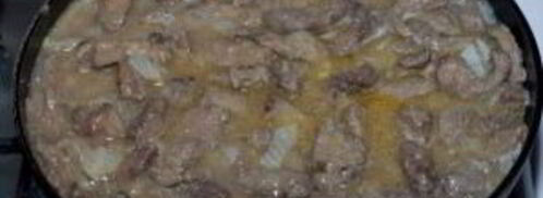 печень говяжья по-строгановски. Шаг 6