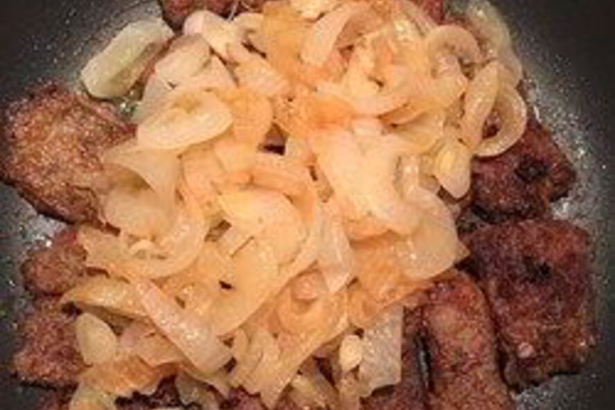 Рецепт печени с луком
