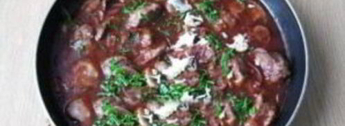 печень, тушенная с грибами. Шаг 8