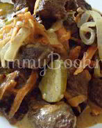 Печень в соусе из соленых огурцов