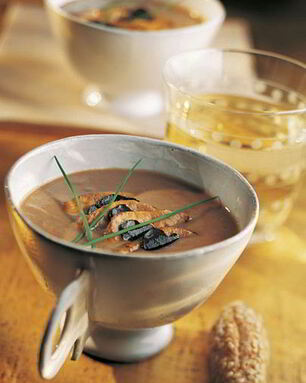 Пюре из каштанов с гусиной печенью