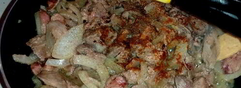 тушеная куриная печень. Шаг 7