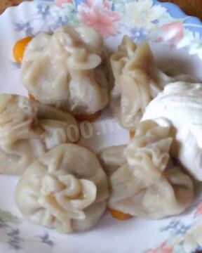 Китайские пельмени с креветками грибами и мясным фаршем