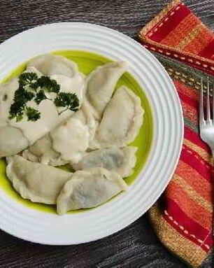 Пельмени с маринованными грибами