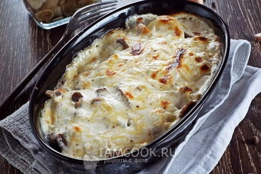 Рецепт пельменей с опятами и сыром в духовке