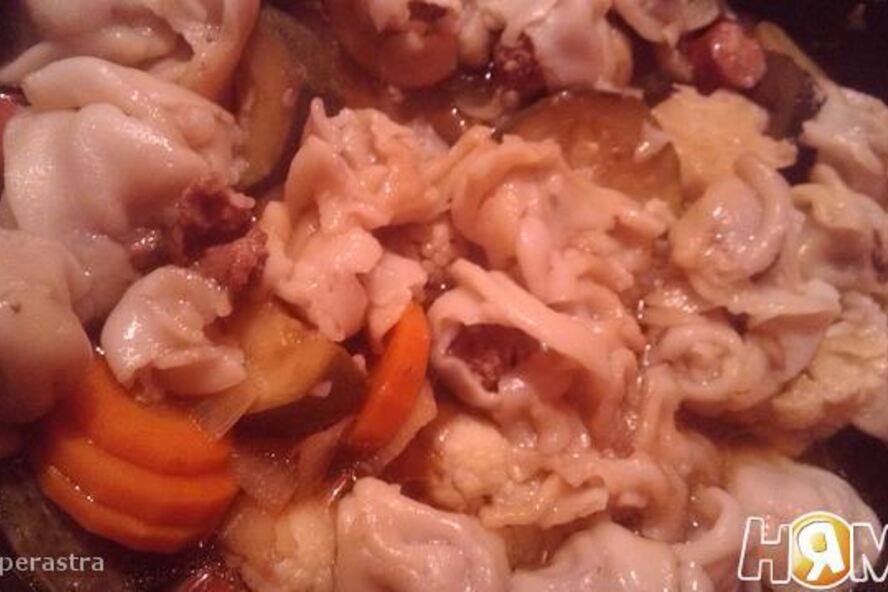 Рецепт пельменей с овощами