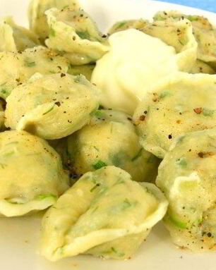 Пельмени с зеленью