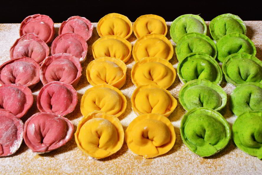 Рецепт цветных пельменей