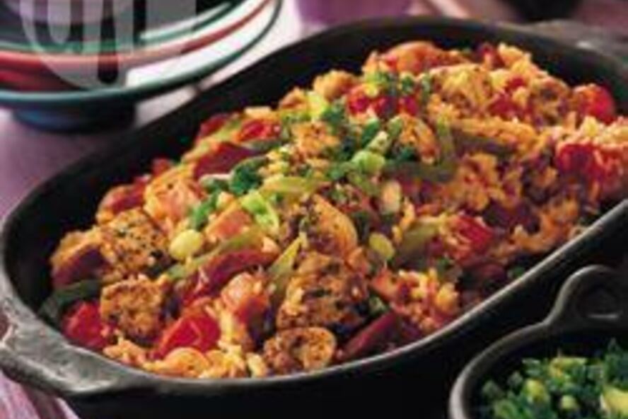 Рецепт джамбалайя с курицей и колбасой
