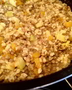 Плов из чечевицы и булгура с цукини и тыквой