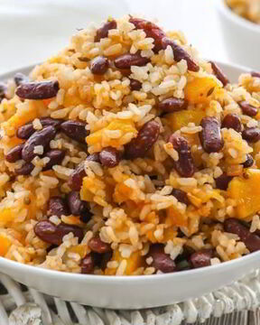 Плов с фасолью и тыквой