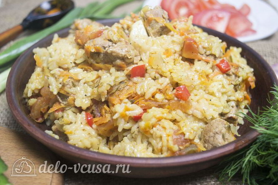 Рецепт плова с говядиной и помидорами