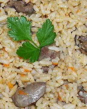 Плов с куриными сердечками