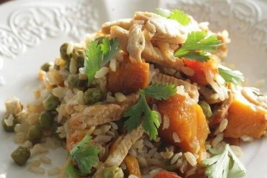 Рецепт пряного плова с овощами и индейкой