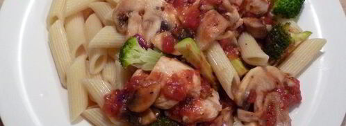 грибное рагу с куриной грудкой и макаронами. Шаг 7