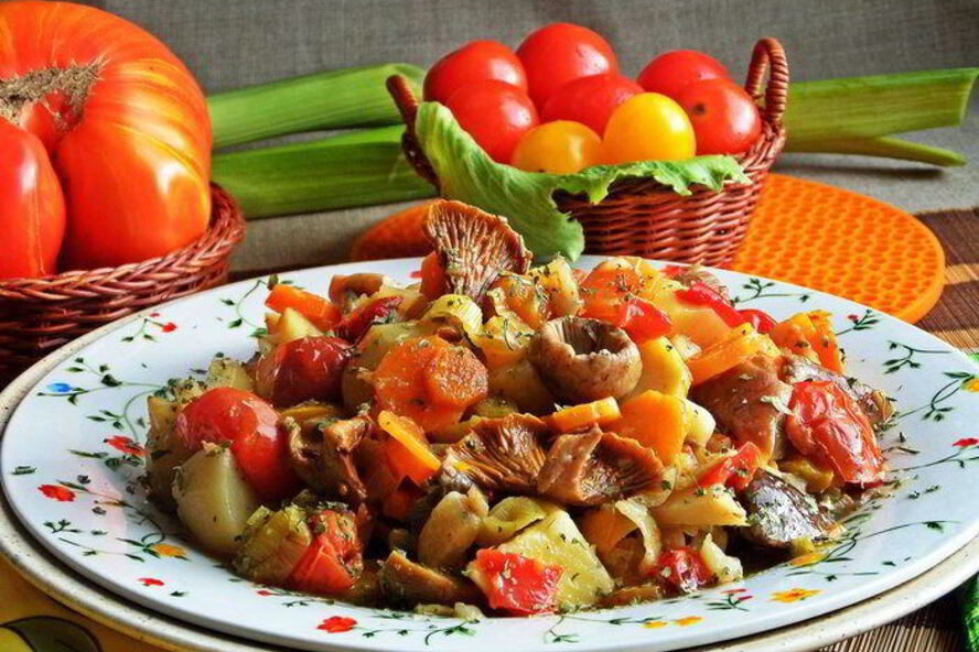 Рецепт грибного рагу с овощами