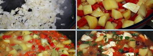 мексиканское овощное рагу с куриным филе. Шаг 4