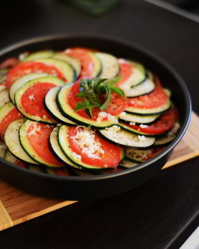 Рататуй с сыром моцарелла