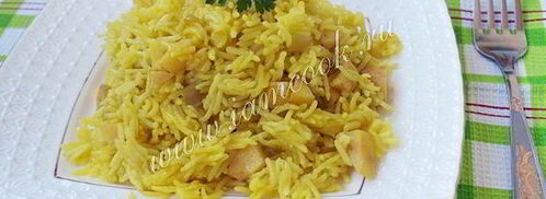 рисовый гарнир с айвой. Шаг 9