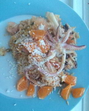 Ризотто из морепродуктов с кокосом