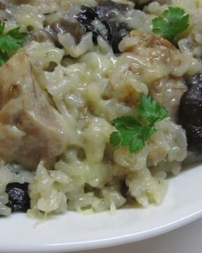 Ризотто с грибами и курицей