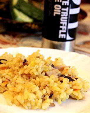 Ризотто с грибами, шафраном и трюфельным маслом