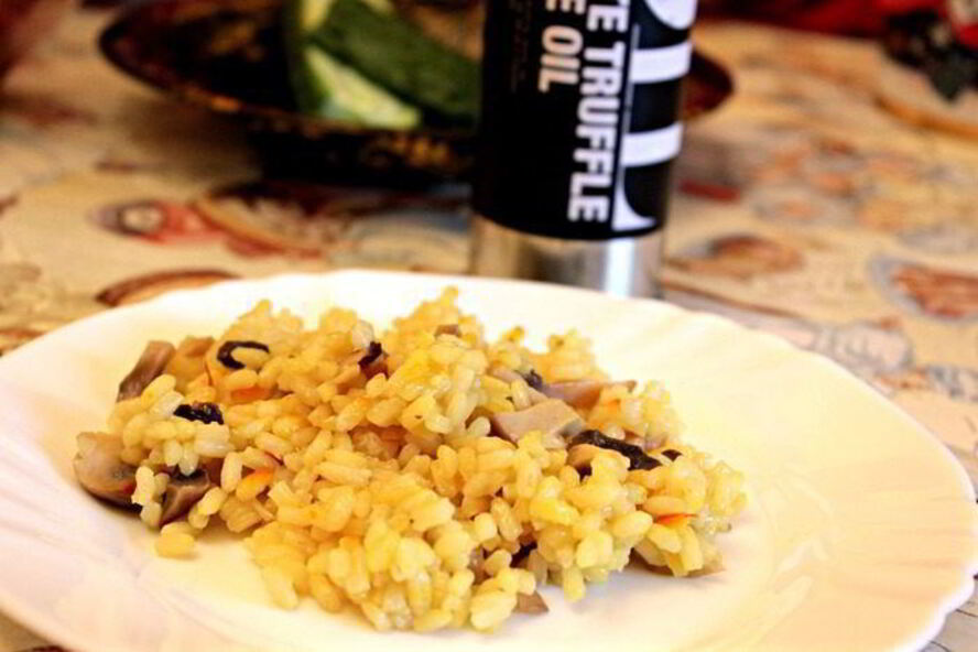 Рецепт ризотто с грибами, шафраном и трюфельным маслом