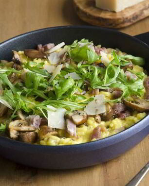 Ризотто с копченостями и грибами