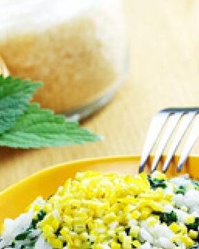 Ризотто с крапивой и лимоном