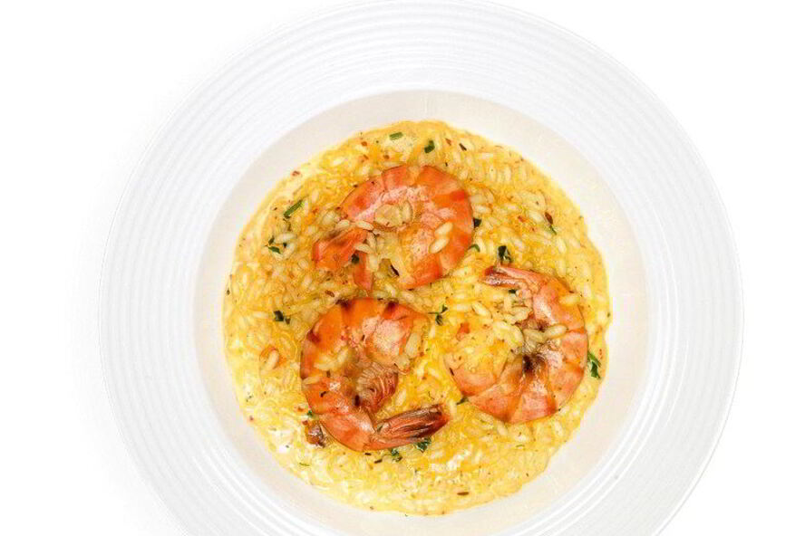 Рецепт ризотто с креветками и тобанджаном