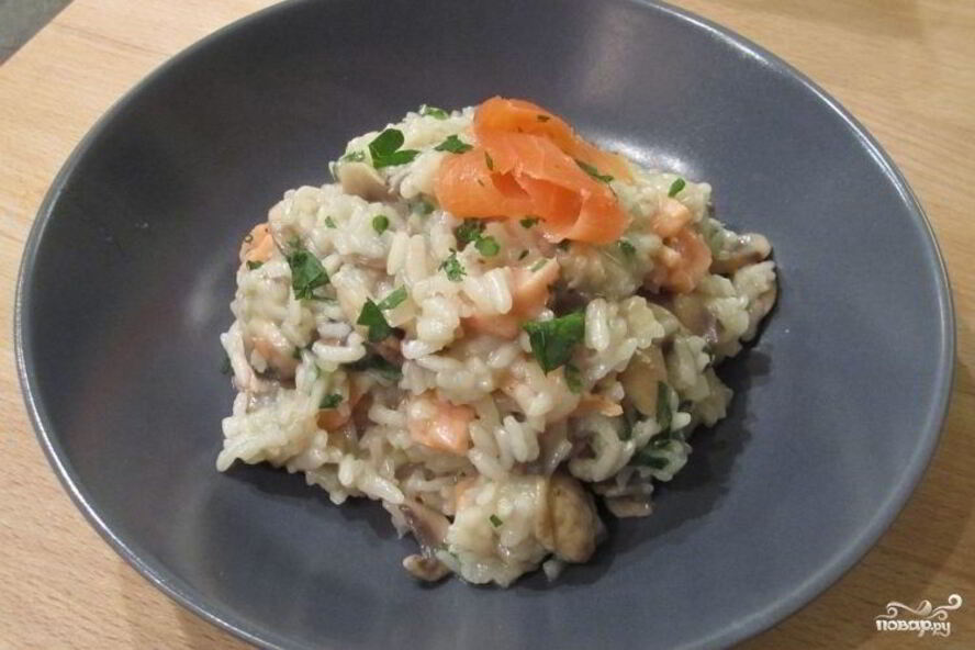 Рецепт ризотто с лососем