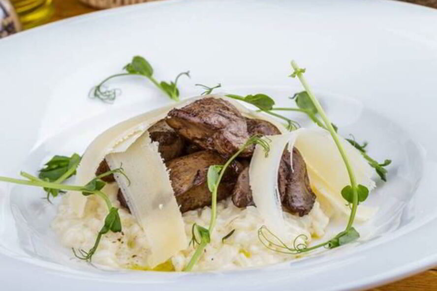 Рецепт ризотто с паштетом из утиной печени