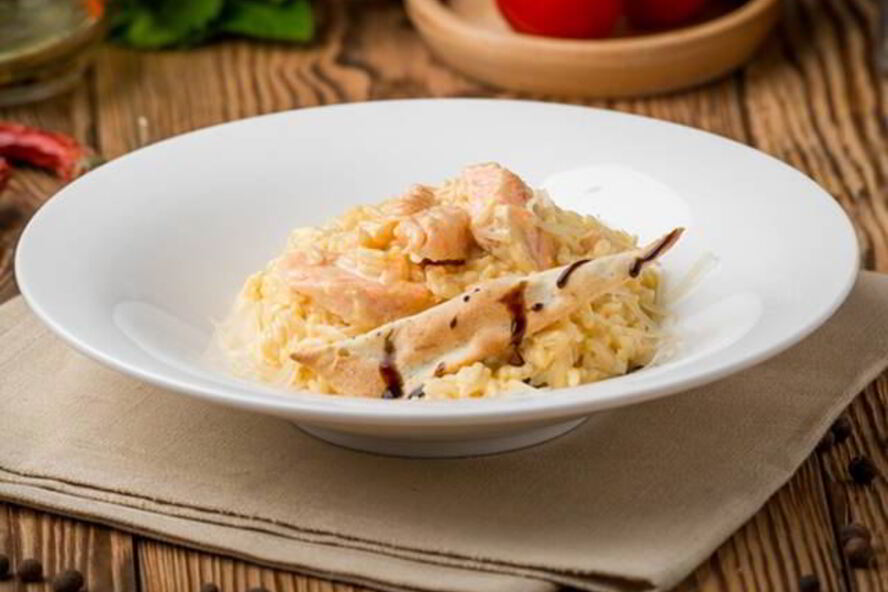 Рецепт ризотто с семгой