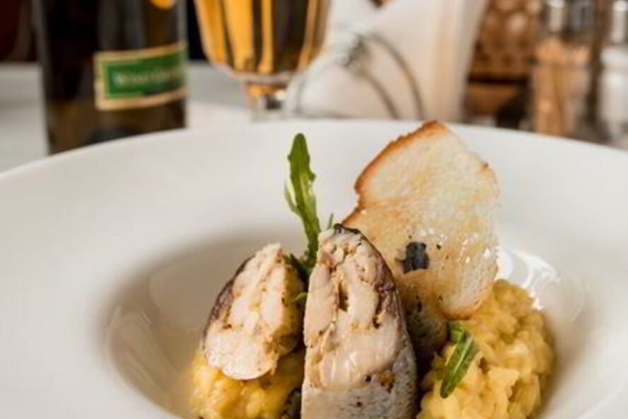 Рецепт рулетиков из дорады с шафрановым ризотто