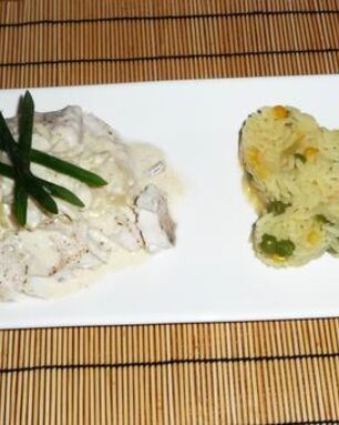 Судак по-монастырски с ризотто