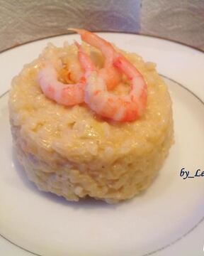 Яблочное ризотто с креветками