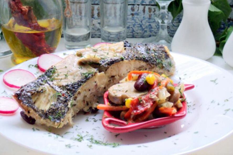 Рецепт камбалы с овощами