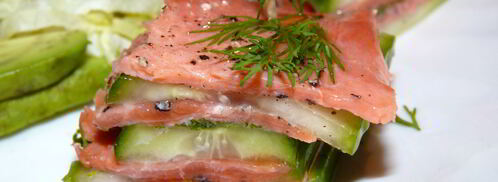 копченый лосось со свежим огурцом. Шаг 6