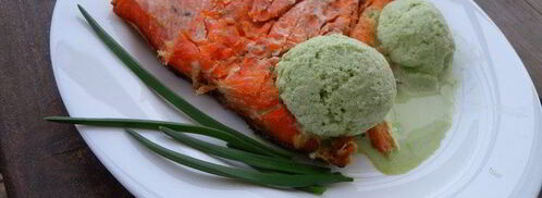 семга-гриль с мороженым из петрушки. Шаг 10