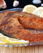 Семга запеченная в лимонно-горчичном соусе