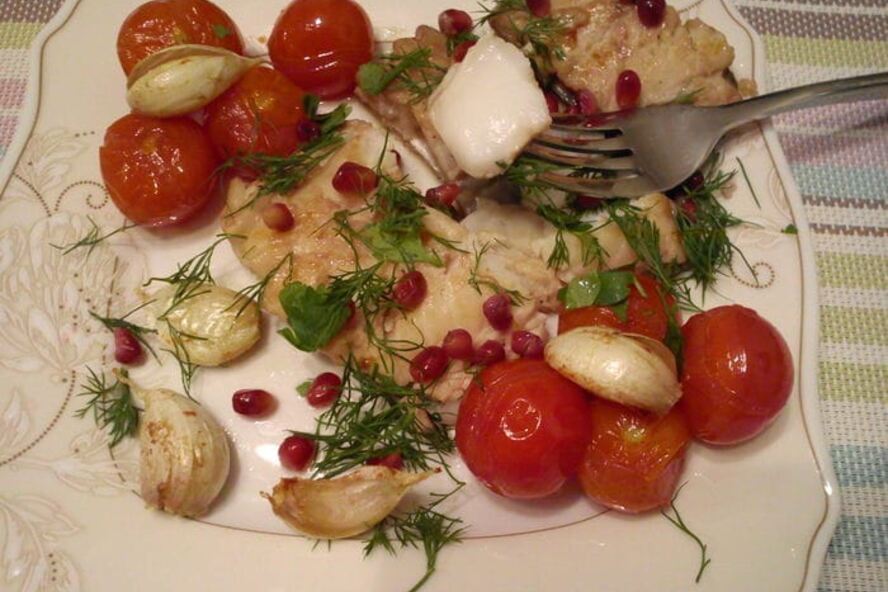 Рецепт трески в гранатовом соке