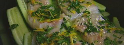 запеченная лимонная треска с огурцами и сельдереем. Шаг 9