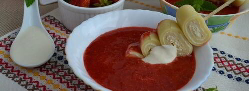 блинные шашлычки с творогом и соусом из клубники. Шаг 5