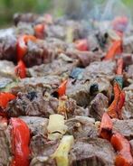 Шашлык из говядины с цуккини и болгарским перцем