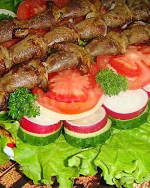 Шашлык из куриных сердечек