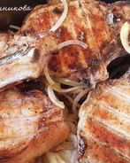 Шашлык из свинины в луковом соусе