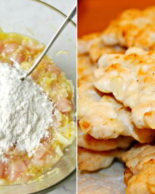 Рубленые шницели из курицы с сыром